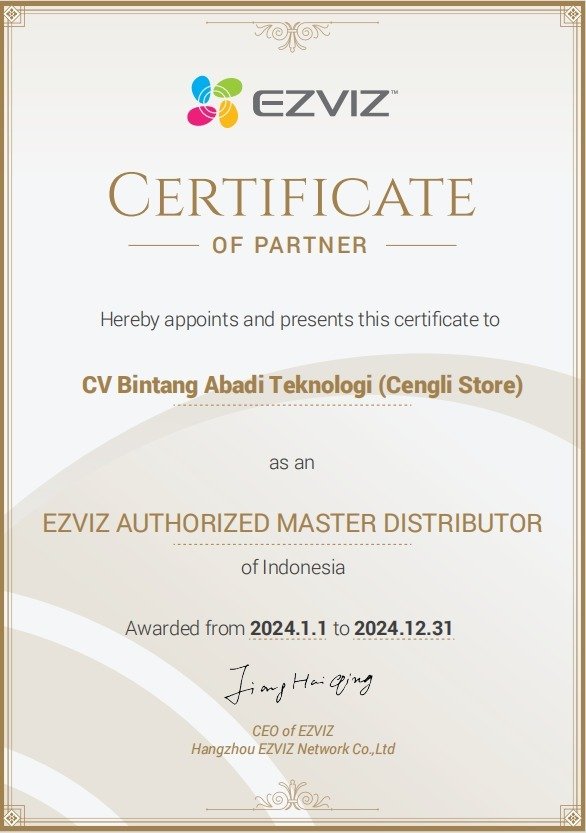 EZVIZ Certificate of Partner (Master Distributor)